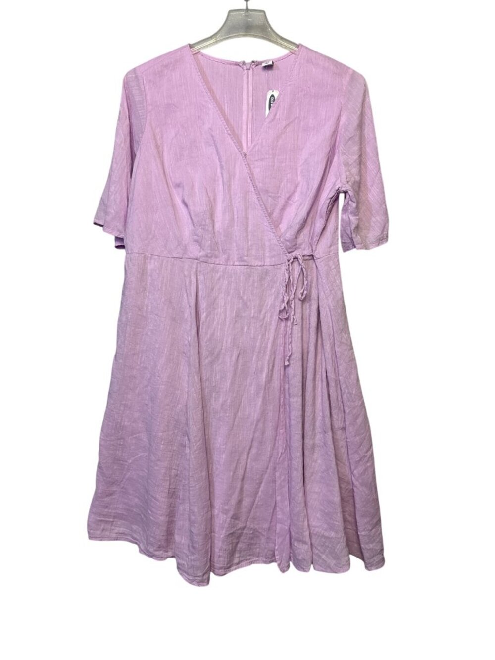 Old Navy Women’s Plus Size Wrap Dress Lilac 1X Cotton Blend Flowy Bell Sleeve